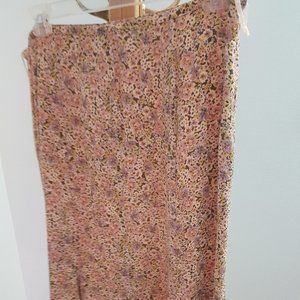 Sundance Catalog Floral Silk Skirt